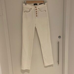 Banana republic white slim high rise jeans. Size 25